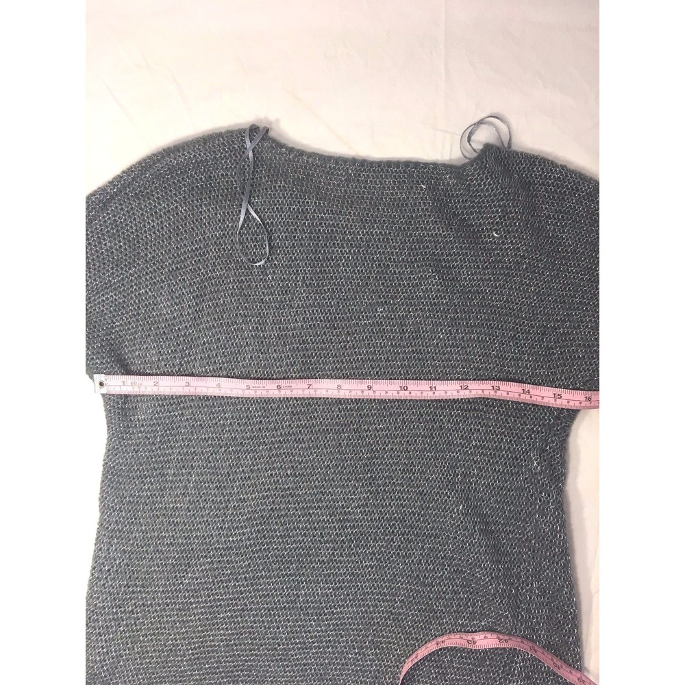 Jennifer Lopez Sweater Womens XS Gray Metallic Knit Boat Neck Batwing Casual - Picture 5 of 6